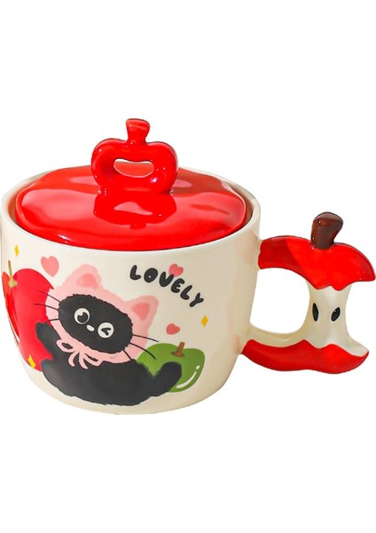Sevimli Kedi Elma Temalı Seramik Kupa indirimleri