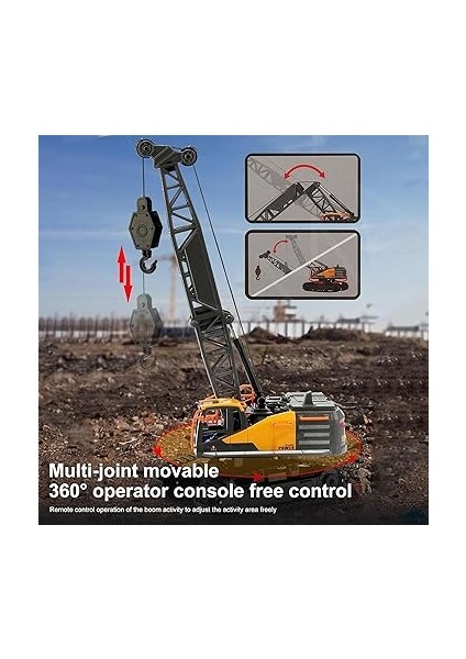 Uzaktan Kumandalı Şarjlı LED Işıklı Rc Iş Makinesi Paletli Vinç modelleri