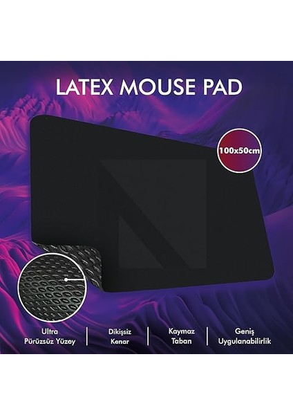 Oyuncu Mouse Pad, Kaymaz Taban Gamer Mousepad, Masa Koruyucu Masa Matı, Ofis Tipi Klavye ve Fare Altlığı (Siyah, 100X50 cm - Xxxl) fiyatları