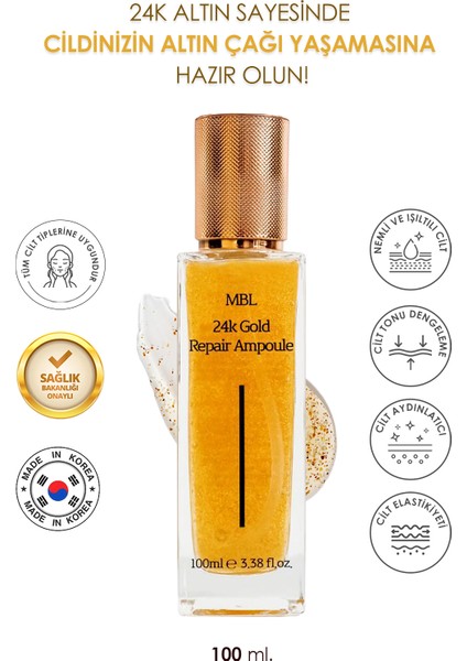 Mbl 24K Gold Repair Ampoule - Altın ve Hyaluronik Asit Içerikli 24K Altın Onarıcı Bakım Serumu