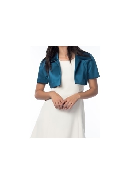 Yaka Detaylı Kadın Ceket Petrol-Mavi K1324002_291 modelleri