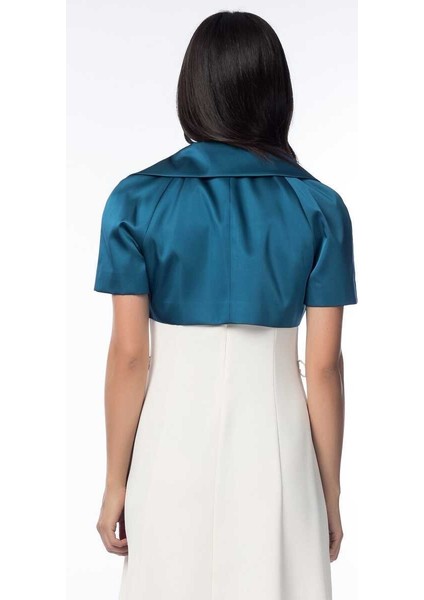 Yaka Detaylı Kadın Ceket Petrol-Mavi K1324002_291 indirimleri