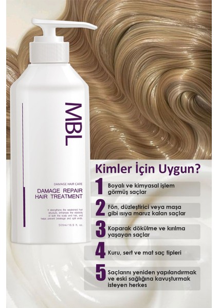 Mbl Saç Onarıcı Maske – Kırılma Karşıtı, Nemlendirici, Güçlendirici Bakım indirimleri