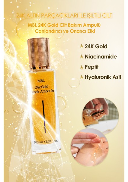 Mbl 24K Gold Repair Ampoule - Altın ve Hyaluronik Asit Içerikli 24K Altın Onarıcı Bakım Serumu fırsatları