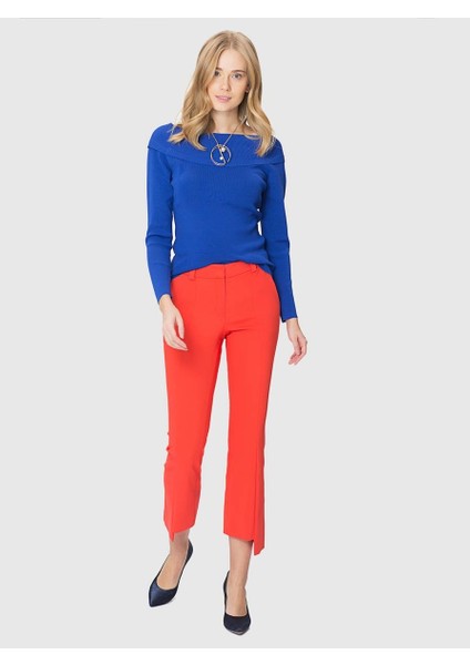 Kadın Paça Detaylı Nar Çiçeği Pantolon-K1812070-112