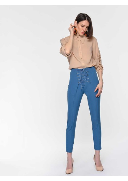 Ön Bağcıklı Pantolon Petrol Y1912050_010 fiyatları