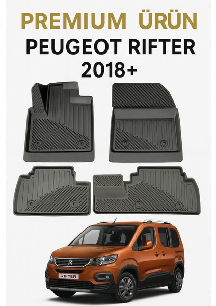 Peugeot Rifter 2018+ Uyumlu 3D Oto Paspas Premium