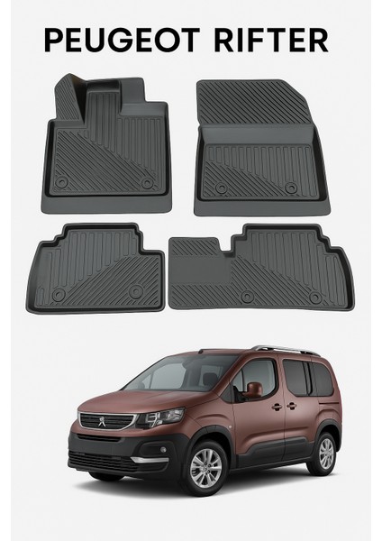 Peugeot Rifter 2018+ Uyumlu 3D Oto Paspas Premium indirimleri