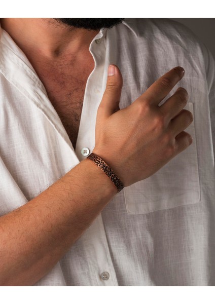 Sarmaşık Desenli 5 Motifli Prime Bakır Bilezik