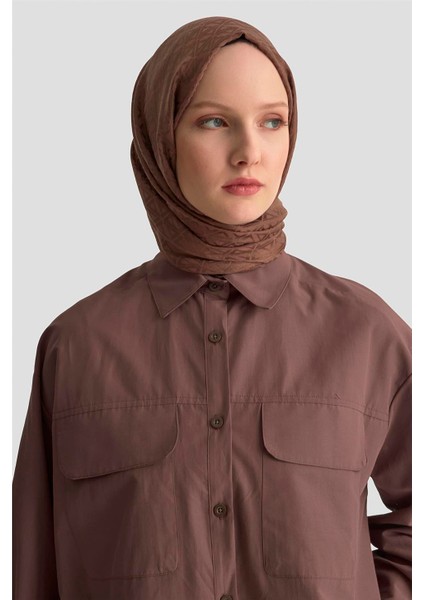 Iki Cepli Oversize Gömlek 25YH3443 Kahverengi modelleri
