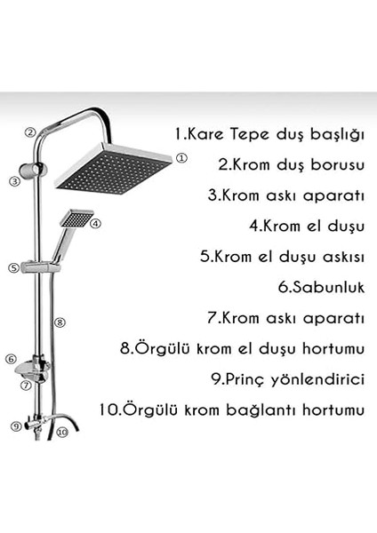 Tepe Yağmurlama Duş Seti (Banyo Bataryası Dahil Değildir) (Tahran Duş Seti) fiyatları