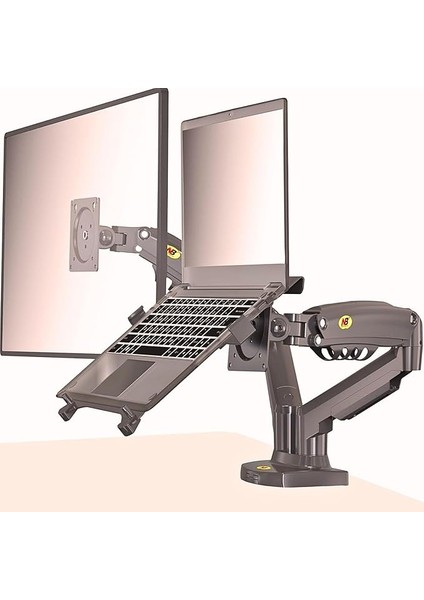 Nb F160+FP Gazlı Çift Kol North Bayou 17-30"monitör 10"-17" Dizüstü Bilgisayar Vesa Monitör Standı