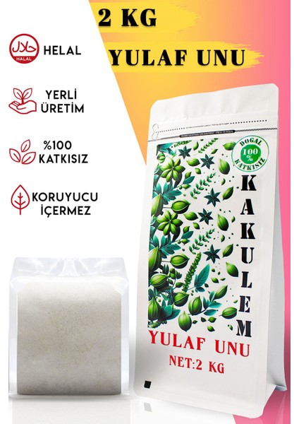 Sertifikalı Yerli Tohum Tam Yulaf Unu 2 kg