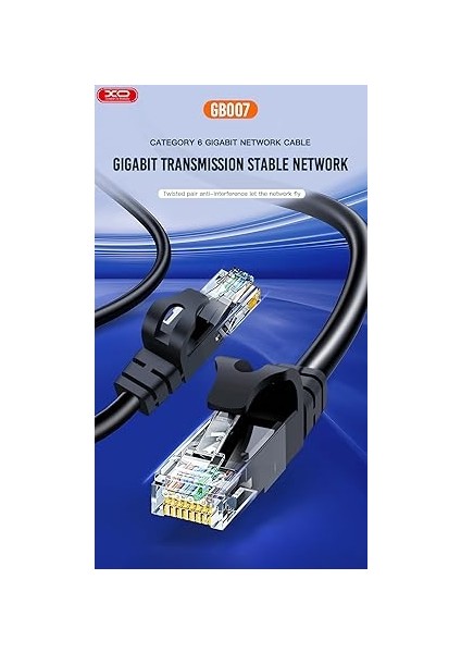Simple Is Beauty GB007 Cat6 Ethernet Kablosu, 1000MBPS, RJ45, 250 Mhz Bant Genişliği, Gigabit Hızı, Utp, 1 Metre, Mavi fırsatları