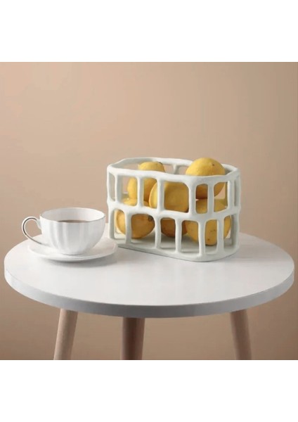 QuirkyQuar Nordic Içi Boş Reçine Meyve Tepsisi Oturma Odası Sundurma Masaüstü Meyve Plakası Atıştırmalık Kase Dekorasyon El Sanatları Kahverengi (Yurt Dışından) modelleri