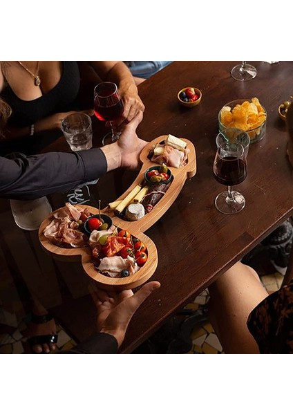 QuirkyQuar Eğlenceli Aperatif Tahtalar, Yükseltilmiş Peynir Tahtası Setleri, Aperatif Tahtalar, Benzersiz Ahşap Peynir Servis Peynir Tepsileri (9.45IN) (Yurt Dışından) modelleri