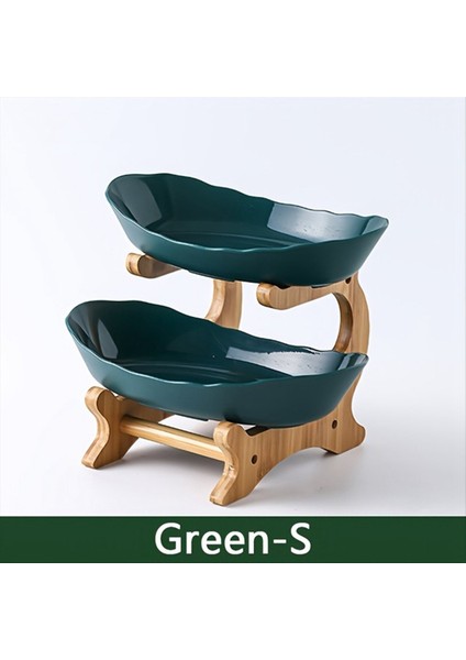 QuirkyQuar Meyve Tabağı, Oturma Odası Mutfak Atıştırmalık Tabak, Modern Kurutulmuş Meyve Tabağı Stand Kek Stand, Meyve Sepeti Yeşil Çift Kat (Yurt Dışından) indirimleri