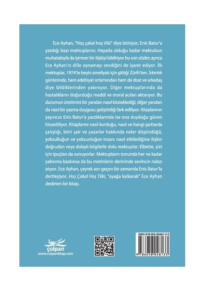 Hoş Çakal Hoş Tilki - Enis Batur’a Mektuplar 1975- fırsatları