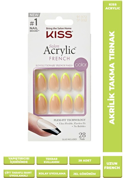 Acrylic Takma Tırnak Oval Yeşil French