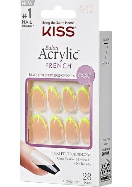 Acrylic Takma Tırnak Oval Yeşil French fiyatları