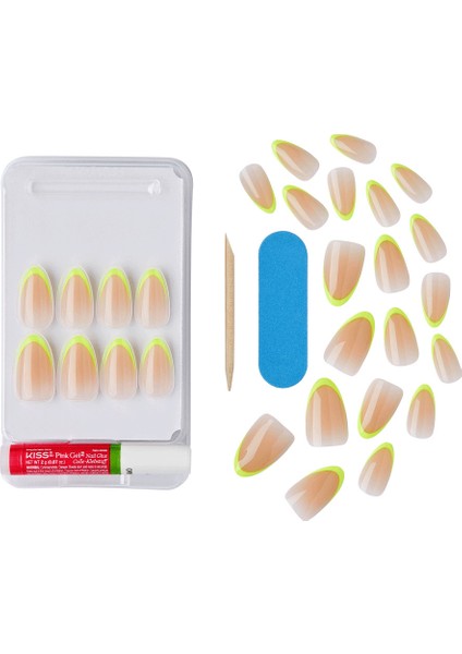 Acrylic Takma Tırnak Oval Yeşil French fırsatları