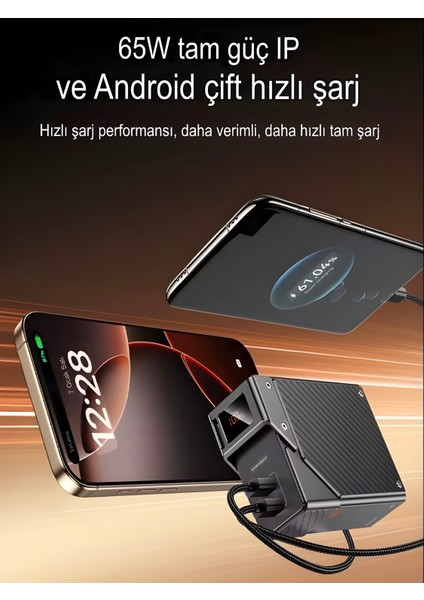 20000MAH 65W Hızlı Şarjlı Dijital Göstergeli Powerbank – 2x Type-C Girişli Taşınabilir Şarj Cihazı fiyatları