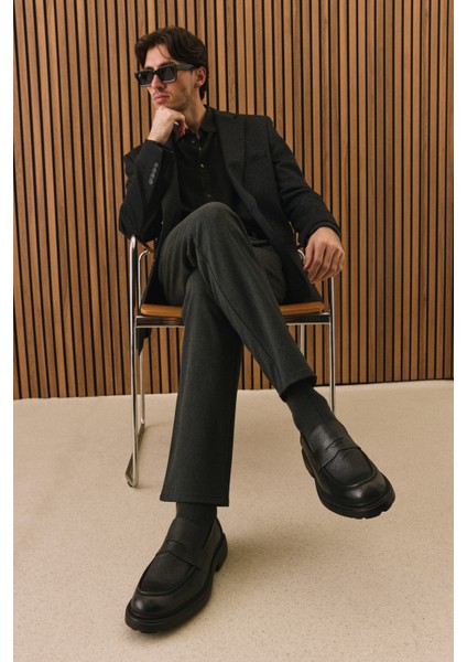 , Erkek Hakiki Deri Ayakkabı 153986Z4337 Siyah fiyatları