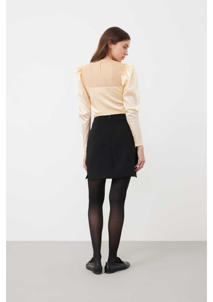 Tül Detaylı Bluz Bej K2313033_024