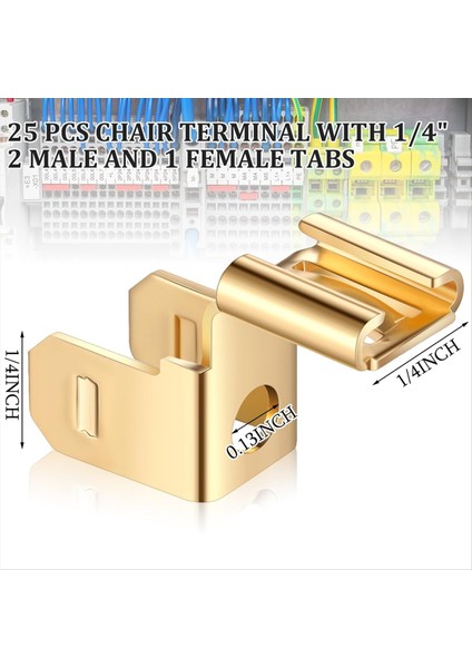 QuirkyQuar 25 Pcs Piggyback Spade Connectors Sandalye Terminal Hızlı Bağlantı Kesme Elektrik 3 Yolu Adaptör (Yurt Dışından) fiyatları