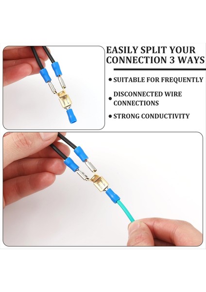 QuirkyQuar 25 Pcs Piggyback Spade Connectors Sandalye Terminal Hızlı Bağlantı Kesme Elektrik 3 Yolu Adaptör (Yurt Dışından) indirimleri