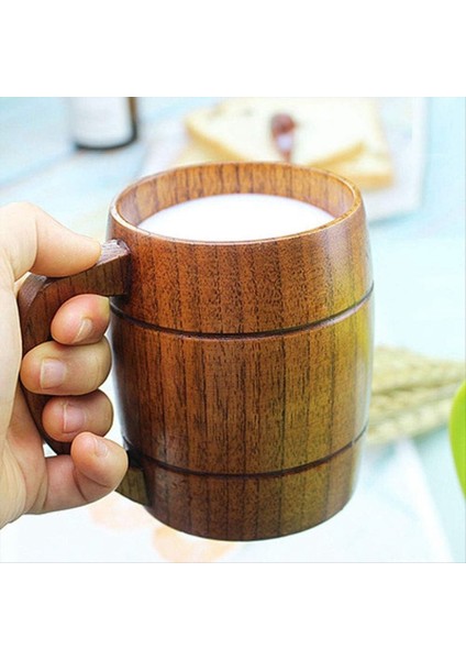 QuirkyQuar 350ML/12 Oz Ahşap Bira Kupaları, Üst Sınıf El Yapımı Retro Kahverengi Ahşap Fincan, Çay Kahve Şarap Birası (Yurt Dışından) fırsatları