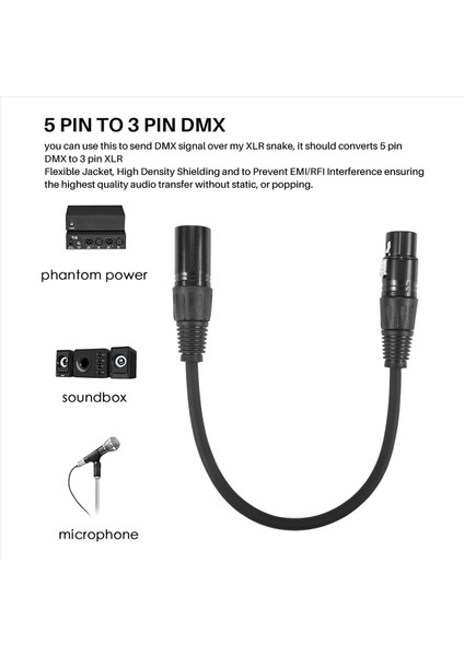 QuirkyQuar Xlr Erkek 3 Pin To Xlr Kadın 5 Pin ve Xlr Kadın 3 Pin - Xlr Erkek 5 Pin Ses Kablosu, Mikrofon Dmx Aşama Işığı Için (Yurt Dışından) fırsatları