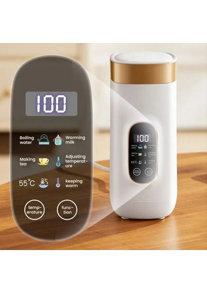 QuirkyQuar Taşınabilir Seyahat Elektrikli Termal Kupa 650ML Sıcak Su Isıtma Kupası Süt Seyahat Kazanları Kupalar Termal Bardaklar Ab Fiş, Beyaz (Yurt Dışından) fiyatları