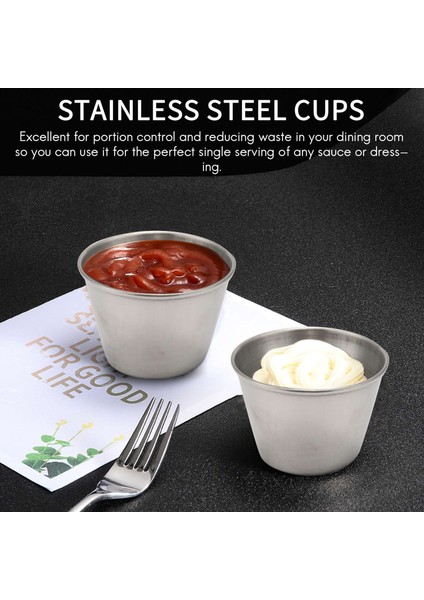 QuirkyQuar 20 Paket Paslanmaz Çelik Sos Bardak, Daldırma Sos Bardağı, Bireysel Çeşni Bardaklar, Herhangi Bir Sos Daldırma Için Porsiyon Bardağı (Yurt Dışından) fırsatları