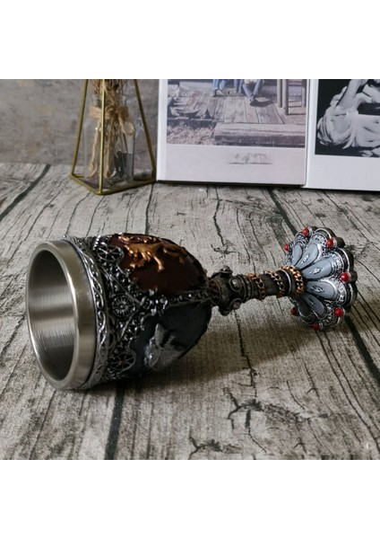 QuirkyQuar Ortaçağ Şövalye Rozeti Bira Kupa Paslanmaz Çelik Reçine Viking Kırmızı Şarap Camı Ortaçal Şarap Camı Zeste Çay Seti Stemware (Yurt Dışından) modelleri