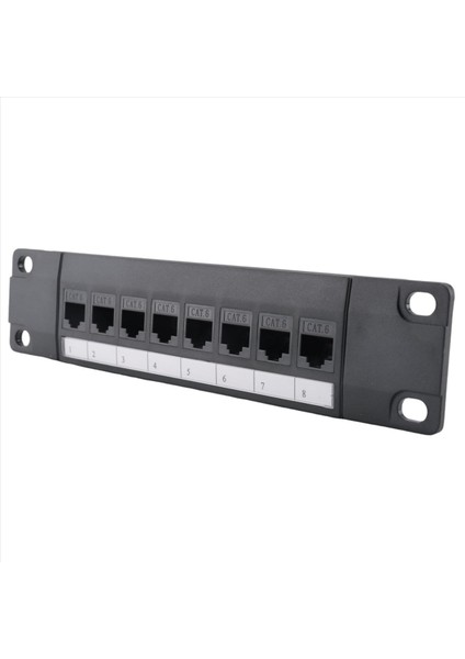 QuirkyQuar 8 Bağlantı Noktası Düz Cat6 Patch Panel RJ45 Ağ Kablo Adaptörü Jack Ethernet Dağıtım Çerçevesi (Yurt Dışından) fırsatları