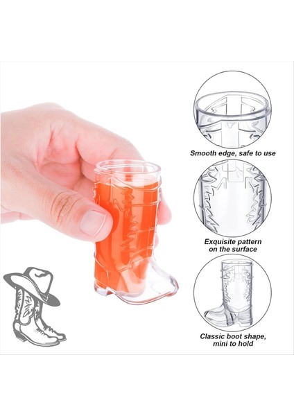 QuirkyQuar 36 Adet 1 Oz Berrak Kovboy Gözlükleri Mini Kovboy Bot Atış Gözlükleri Plastik Batı Kovboy Gözlükleri Şeffaf (Yurt Dışından) modelleri