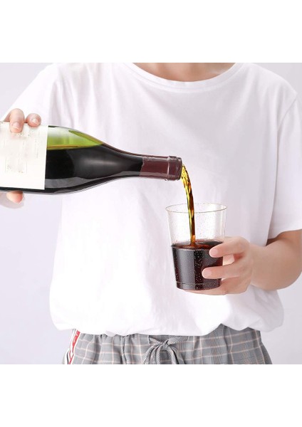 QuirkyQuar Altın Plastik Bardak, Tek Kullanımlık Altın Parıltı Plastik Şarap Bardakları, Berrak Plastik Bardaklar, Noel Parti Bardakları (Yurt Dışından) modelleri