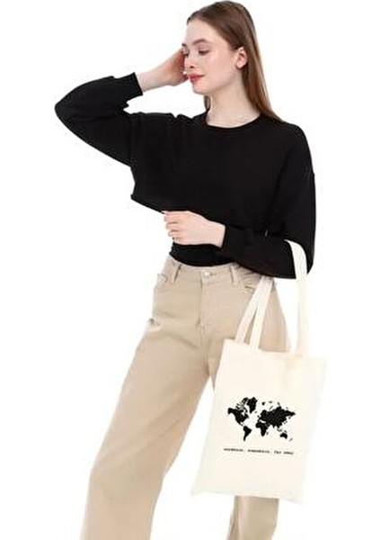 Anywhere Somewhere Far Away Baskılı Bej Ham Bez 35x40 cm fırsatları