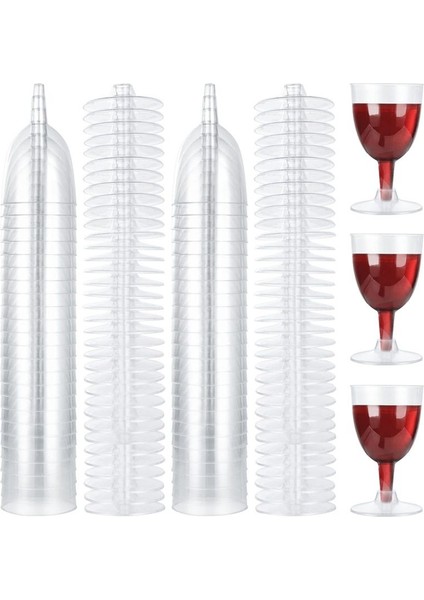 QuirkyQuar Plastik Şarap Bardakları, Kırmızı Şarap Bardakları, Berrak Plastik Şarap Fincanları, Bahçe Partileri Için Yeniden Kullanılabilir Saplı Parti Şarap Fincanları (Yurt Dışından)