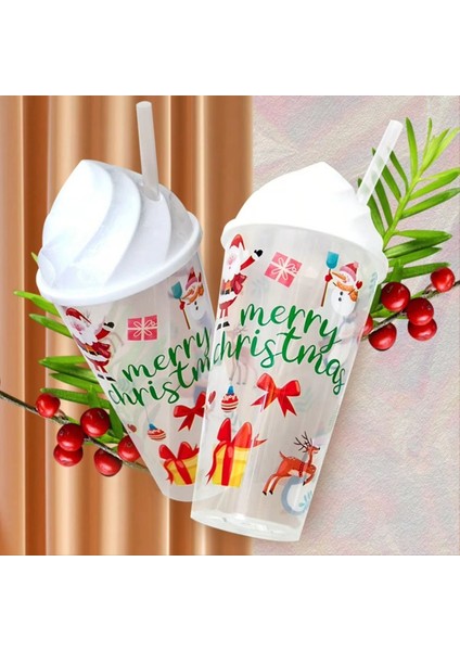 QuirkyQuar 4pc Noel Kapasitesi Şeffaf Su Kupası Noel Serisi Meyve Serisi Noel Için Parti Kupası (Yurt Dışından) fiyatları