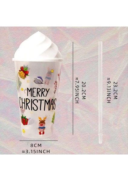 QuirkyQuar 4pc Noel Kapasitesi Şeffaf Su Kupası Noel Serisi Meyve Serisi Noel Için Parti Kupası (Yurt Dışından) fırsatları