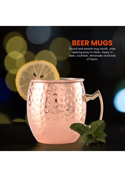 QuirkyQuar Bakır Kupalar Bira Kupaları Paslanmaz Çelik Bakır Kupalar Kokteyl Bakır Kupa Çitilmiş Bardak Kokteyl Içme Kupası (Yurt Dışından) fırsatları