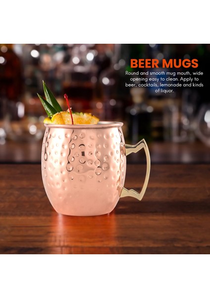 QuirkyQuar Bakır Kupalar Bira Kupaları Paslanmaz Çelik Bakır Kupalar Kokteyl Bakır Kupa Çitilmiş Bardak Kokteyl Içme Kupası (Yurt Dışından) indirimleri