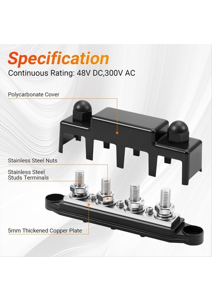 QuirkyQuar Güç Dağıtım Bloğu, 12V 300A Bus Barı, 3/8inch Saplamalar Terminal Şeridi, 12-48V Ağır Hizmet Terminal Bloğu (Yurt Dışından) fiyatları