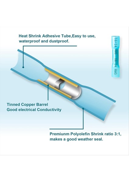 QuirkyQuar 150PCS Isı Büzülme Popo Konektörleri Kiti, Yalıtılmış Su Geçirmez Isı Büzülme Popo Konektörleri, Kalaylı Bakır Popo Konektörleri (Yurt Dışından) modelleri