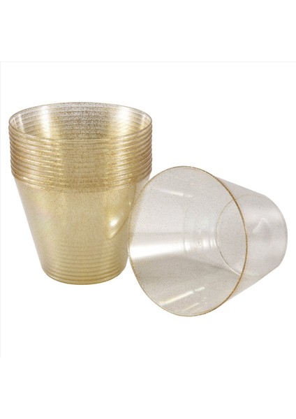 QuirkyQuar Altın Plastik Bardak Tek Kullanımlık Su Bardağı Altın Toz 90 Oz Fincan Tatlı Bardak Köpüğü Bardak Düğün Sofra Dekorasyonu (Yurt Dışından) fiyatları