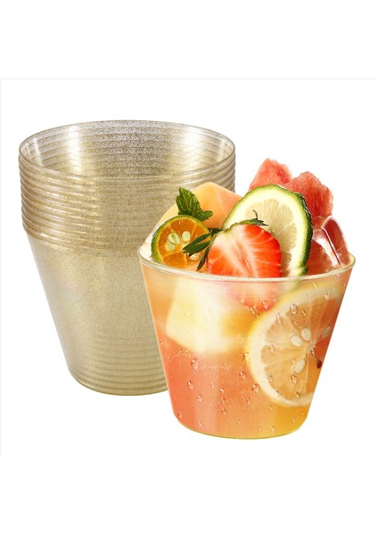 QuirkyQuar Altın Plastik Bardak Tek Kullanımlık Su Bardağı Altın Toz 90 Oz Fincan Tatlı Bardak Köpüğü Bardak Düğün Sofra Dekorasyonu (Yurt Dışından) modelleri