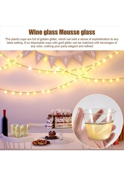 QuirkyQuar Altın Plastik Bardak Tek Kullanımlık Su Bardağı Altın Toz 90 Oz Fincan Tatlı Bardak Köpüğü Bardak Düğün Sofra Dekorasyonu (Yurt Dışından) indirimleri