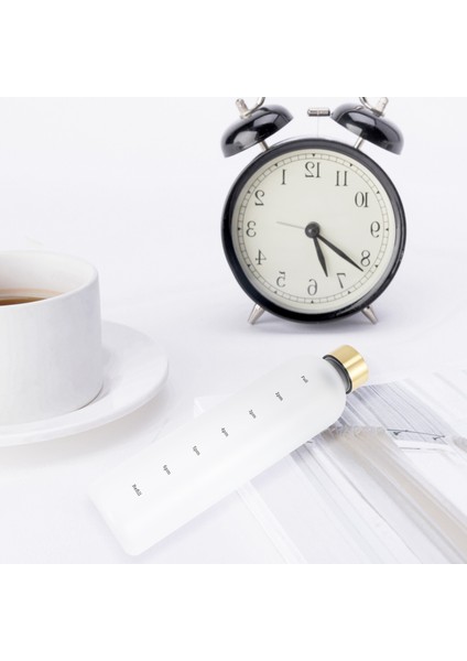 QuirkyQuar Plastik Uzay Kupası Büyük Kapasiteli Şeffaf Buzlu Su Kişisi Bakır Kapak Su Şişesi Zaman Işareti 1000ML Beyaz (Yurt Dışından) modelleri